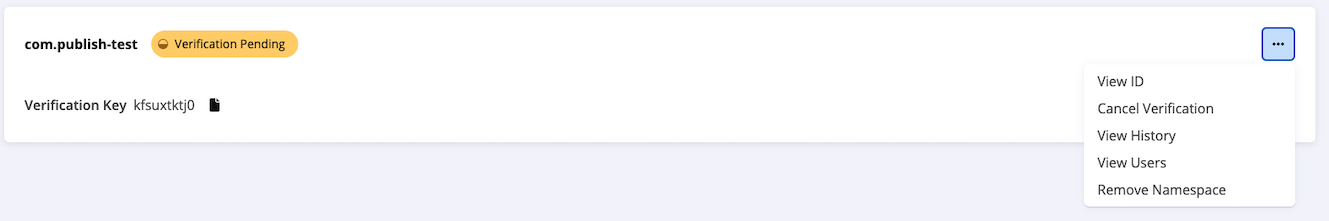 Namespace Menu